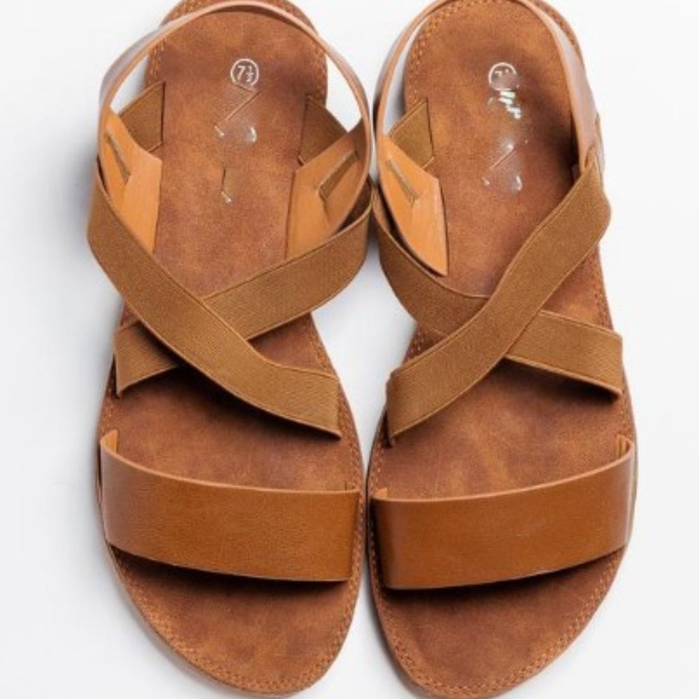 Faux Leather Brown Sandals